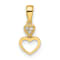 14K Yellow Gold Cubic Zirconia Hearts Dangle Pendant