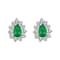 0.70ctw Emerald and Diamond Earrings in 14k White Gold