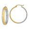 14K Yellow Gold and Rhodium Over 14K Yellow Gold Polished and Satin 1
1/8" In and Out Hoop Earrings