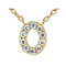 CZ Initial O Station Necklace In 18K Gold Over Sterling Silver 0.15ctw