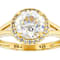 Diamond Simulant Old European Cut And Lab White Sapphire Ring In 18K
Gold Over Sterling Silver 2.75ctw
