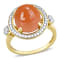 Orange Moonstone and Diamond 14K Yellow Gold Ring 5.04ctw