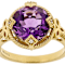 Amethyst And White Zircon Ring In 18K Gold Over Sterling Silver 3.19ctw
