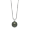 Rhodium Over Sterling Silver 9-10mm Teardrop Tahitian Saltwater Cultured
Pearl Necklace