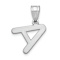 Rhodium Over 14k White Gold Polished Bubble Letter A Initial Pendant