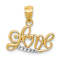 14K Yellow Gold with Rhodium Over 14K White Gold Accent Diamond-cut LOVE Pendant