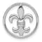 Rhodium Over 14k White Gold Diamond Fleur De Lis Chain Slide Pendant
