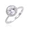 Round White Topaz Sterling Silver Ring, 2.80ctw