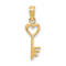 10K Yellow Gold Key with Heart Charm