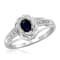 Black Sapphire Rhodium Over Sterling Silver Ring 0.25ctw