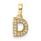 14K Yellow Gold Diamond Letter D Initial with Bail Pendant