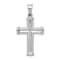 Rhodium Over 14K White Gold Hollow Cross Pendant