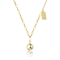 Spherical Drop Pendant Necklace In 14K Gold Over Brass