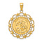 14k Yellow Gold Polished and Satin Saint Michael Medal Pendant