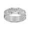 8mm Brick-Pattern Comfort Fit Band in Gray Tungsten Carbide with Satin Finish