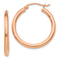 14k Rose Gold 1/1" Polished Tube Hoop Earrings