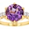 Amethyst And Lab-Grown Diamond Ring In 18K Gold Over Sterling Silver 3.05ctw