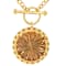 Champagne Quartz Round Toggle Solitaire Necklace In 18K Gold Over
Sterling Silver 8.84ct