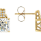 Diamond Simulant Square Octagonal Stud Earrings In 18K Gold Over
Sterling Silver 5.22ctw