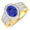 1.85ctw Violet Tanzanite and Diamond 14K Yellow Gold Halo Ring