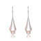Pave CZ Linear Drop Earrings In 18K Rose Gold Over Sterling Silver