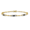 14k Yellow Gold and Rhodium Over 14k Yellow Gold Diamond and Sapphire Bracelet