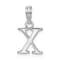 Sterling Silver Polished Block Initial -X- Pendant