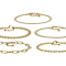 Snake, Cuban And Oval Link Bracelet Set Of 5 In Gold-Tone 4-6mm