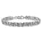 Rhodium Over Sterling Silver 7.5mm Hollow Byzantine 7.5 Inch Bracelet
