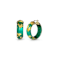 14K Yellow Gold Over Sterling Silver Mini Gold Leaf Acrylic Hoops in Green