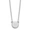 Rhodium Over Sterling Silver Tiny Circle Block Letter M Initial Necklace