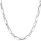 Elongated Paperclip LInk ChaIn Necklace In Sterling Silver 20"