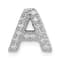 Rhodium Over 14K White Gold Diamond Letter A Initial Charm