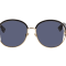 Christian Dior Gold Tone and Black Frame / Blue Mirror Sunglasses