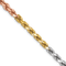 14k Tri-color Gold 4mm Solid Diamond-Cut Rope 20 Inch Chain