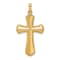 14k Yellow Gold Polished Beaded Edge Cross Pendant