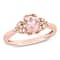 Morganite and Diamond 10K Rose Gold Filigree Ring 0.73ctw