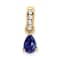 10k Yellow Gold 0.5 cttw Pear Lab Created Sapphire and Accent Diamond Pendant