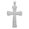 Rhodium Over 14k White Gold Diamond-Cut Cross Pendant