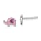 Rhodium Over Sterling Silver Childs Enameled Pink Elephant Post Earrings