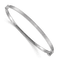 Rhodium Over 14k White Gold 3mm Polished Textured Hinged Bangle