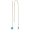 Turquoise Threader Earrings In 10K Yellow Gold 5mm