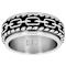 Chain And Rope Textured Spinner Band Ring In Stainless Steel