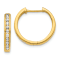 14K Yellow Gold Lab Grown Diamond SI1/SI2, G H I, Hinged Hoop Earrings