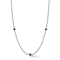 Sterling Statements Rhodium Over Sterling Silver 3-Stone Green CZ Curb
Chain Necklace