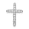 Rhodium Over 14K White Gold Diamond Cross Pendant