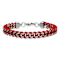 Stainless Steel 9mm Polished Red Enameled and Rubber Coated Curb Link Bracelet