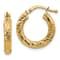 14k Yellow Gold 11/16" Diamond-Cut Round Hoop Earrings