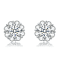 Flower CZ Stud Earrings In Sterling Silver