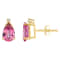8x5mm Pear Shape Pink Topaz with Diamond Accents 14k Yellow Gold Stud Earrings